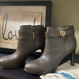 Tory Burch Brown Leather Ankle Boots